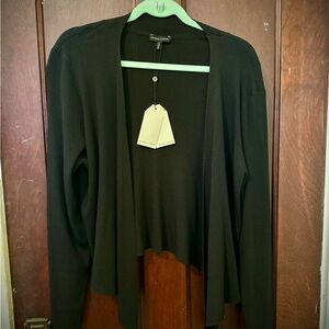 Black Open Front Cardigan